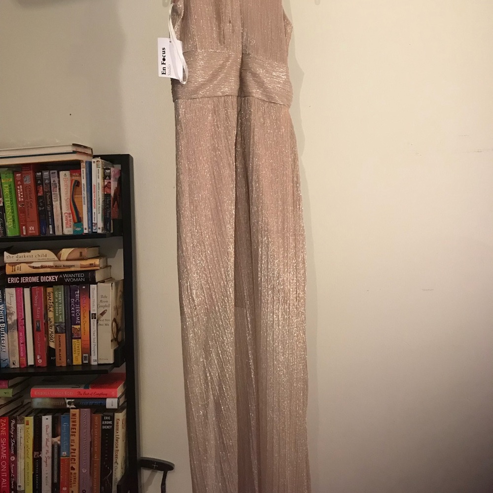 Women’s Long Gold Metallic  dress size 10